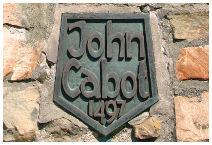 Plaque on John Cabot Monument
